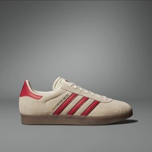 adidas Originals Gazelle Terrace x Manchester United Cream JS3040 Men's Size 9.5